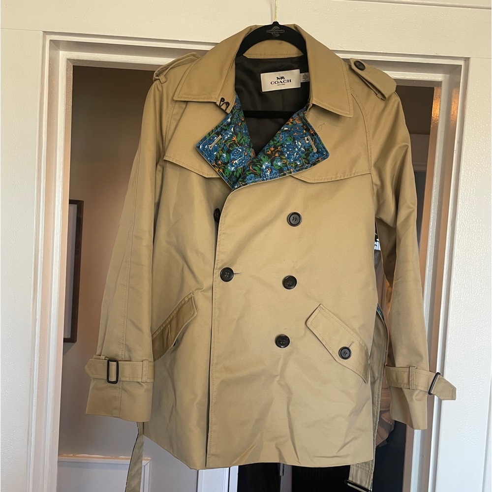 Coach floral trenchcoat
